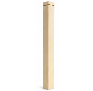 Poste de Escalera Cuadrado de Madera Maciza con Tapa de Madera para Instalación en Escaleras - Product Image 1