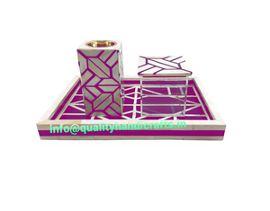 Offre Spéciale de style arabe Ramadan Eid coffret cadeau os incrustation Bakhoor brûleur plateau acrylique boîte gris religieux Mubkhar Oud brûleur - Product Image 4