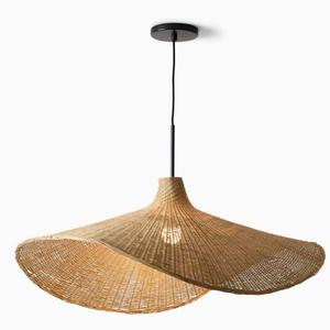 Opciones de pantalla ecológica hecha de papel de ratán de bambú y lino para una iluminación sostenible del hogar - Product Image 3