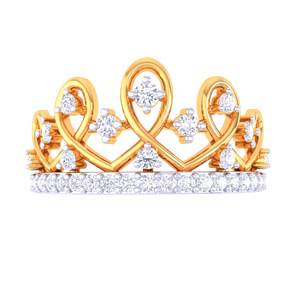 Elegante Anillo de Tiara de Reina, Corona de Princesa, en Oro, para Aniversario, Joyería - Product Image 3