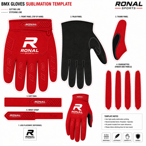 ถุงมือแข่งรถ RONAL SPORTS BMX/MOTOCROSS แบบเต็มนิ้ว ผลิตจากโพลีเอสเตอร์และผ้าฝ้าย ระบายอากาศได้ดี สำหรับทุกเพศ ปิดด้วยหัวเข็มขัด - Product Image 5