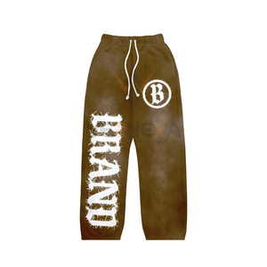 Heavyweight Cotton Oversized Baggy Tracksuit Distressed Patch Acid Wash Vintage <b>Sweatpants</b> <b>Set</b> Oem Two Piece Sweatsuits - Product Image 5