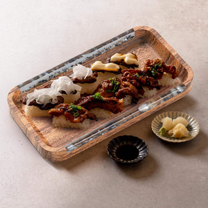 13x7 Inches Acacia Wood Charcuterie Board and Serving Tray with Resin <b>Rustic</b> Appetizer Platter for Entertaining - Product Image 5