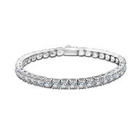 Bracelet tennis en diamants de laboratoire, 3 mm, 4 mm, 5 mm, élastique, pour femmes et hommes, bracelet extensible en or et argent.