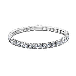 designs lab grown diamond tennis <b>bracelet</b> 3mm 4mm 5mm elastic diamond <b>stretch</b> <b>bracelets</b> women men flexible gold silver band - Product Image 4