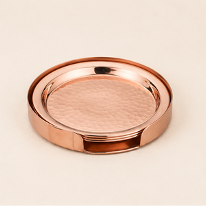 Luxury Hammered Pure Copper <b>Coaster</b> Set Of 4 with Elegant Metal Holder Handcrafted Round <b>Drink</b> <b>Coaster</b> For Home Bar & Restaurant - Product Image 3