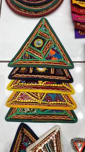 Indian Ethnic Navratri Embroidery Triangle Shape Beeds Decorated <b>Sew</b>-<b>On</b> <b>Patches</b> for Hats Cloth & Gifts-Wholesale - Product Image 3