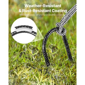 Ancoraggi a terra in acciaio zincato per impieghi gravosi da 10 pollici, a forma di U, con diametro di 0,32 pollici, puntali a scalpello, resistenti alla ruggine - Product Image 4