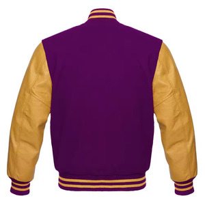 Chaqueta universitaria de talla grande para hombre con logotipo personalizado, nueva chaqueta de béisbol de lana para invierno con mangas de cuero para hombre - Product Image 6