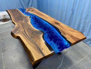 Handcrafted Solid Wood and <b>Epoxy</b> <b>Resin</b> <b>Table</b> Luxury Interior Decoration Piece Custom Live Edge <b>Epoxy</b> River <b>Table</b> - Product Image 3