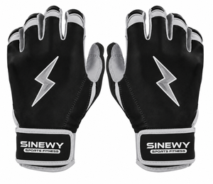 Gants de frappe SINEWY pour le sport et le fitness, rembourrés, en cuir noir, design éclair, fermeture auto-agrippante, unisexe, taille adulte XL XXL - Product Image 1