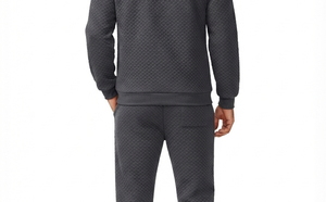 Ensemble survêtement décontracté gris foncé pour homme : sweat-shirt à col rond et pantalon de jogging pleine longueur, couleur unie, avec poches latérales, respirant - Product Image 6