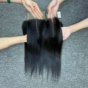 Venta al por mayor de cierres de encaje de pelo Remy vietnamita crudo 4x4 5x5 6x6 proveedores de color natural recto para Suiza - Product Image 2