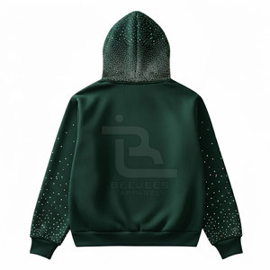 Hoodies pour hommes avec strass, service OEM, best-sellers, 100% coton, prix bas, vente en gros - Product Image 3