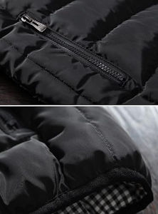 Chaleco Acolchado sin Mangas, Chaqueta Tipo Parka Reversible, Impermeable, Transpirable, Informal, Delgada, de Poliéster, para Invierno, con Botones - Product Image 4