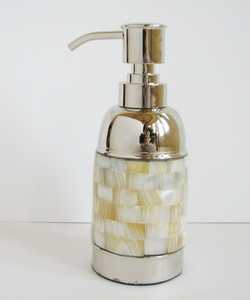 Distributeur de savon élégant en coquillage naturel rond pour ensemble de salle de bain, facile à nettoyer, bouteille décorative pour lotion, ensembles de salle de bain - Product Image 5