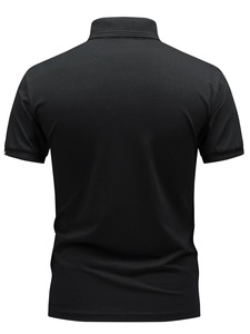 เสื้อโปโลผู้ชายแบบสบายๆ พิมพ์ลาย สำหรับเล่นกอล์ฟ ระบายอากาศได้ดี แห้งเร็ว ผลิตจากผ้าโพลีเอสเตอร์ผสมสแปนเด็กซ์ ทรงปกติ ติดกระดุม - Product Image 3