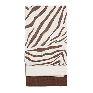 Essuie-tout de cuisine imprimé zèbre marron, en coton écologique, 50x70cm, vente en gros, 250 GSM, fabricant et fournisseur indien - Product Image 1