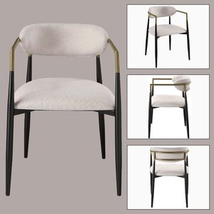 Set di 2 sedie da pranzo laterali Jaramillo in lino beige e finitura nera - Product Image 6