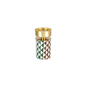 Brûleur d'encens géométrique décoratif moderne en laiton avec base en bois, Mabkhara arabe, support personnalisé en métal pour Bakhoor et Oud, cadeau de Ramadan et de l'Aïd - Product Image 1