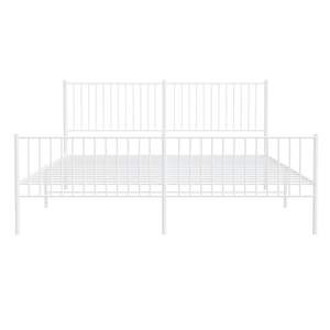 โครงเตียงเหล็กเคลือบผงสีขาว ขนาด 76 x 80 นิ้ว ประเภทสินค้าเตียงโลหะ - Product Image 5