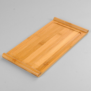 Multipurpose <b>Round</b> Rectangular Bamboo <b>Brushed</b> Serving Tray Decorative Customized Catering Household Tea Coffee Kitchen Storage - Product Image 2