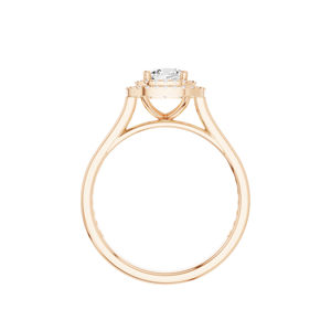 แหวนทอง 14KT ทรงคุชชั่น ประดับด้วยวงแหวนสองวงรอบเพชร 1 กะรัต ทรงคุชชั่น แหวนหมั้นสุดหรู ประกายระยิบระยับ - Product Image 4