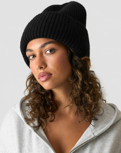 Nuevo Gorro de Punto Acanalado Negro Estilo Vintage High Street, Color Sólido, con Borde Plegable, Cálido para Invierno, para Adultos, Oferta 2026 - Product Image 4