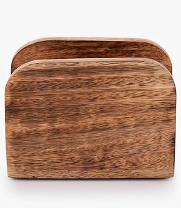 Wooden Napkin <b>Holder</b> Tabletop <b>Tissue</b> Box Dispenser Mango and Acacia Wood <b>Kitchen</b> Dining Table Decor - Product Image 2