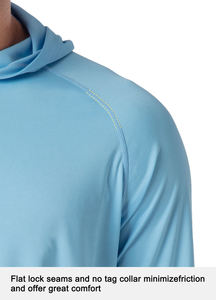 Hoodie de pêche personnalisé avec protection UV, fabricant OEM, fournisseur, 170 GSM, polyester interlock, étiquette privée, production en gros - Product Image 3