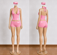 Ensemble 3 pièces tendance 2026 pour femme : haut dos nu et short cycliste en coton modal avec bandeau – Tenue de yoga et d'entraînement