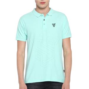 Confortable respirant hommes pour T-Shirt séchage rapide coton/fibre de bambou col roulé décontracté coupe régulière - Product Image 1