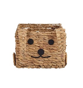 Handcrafted Water Hyacinth Kids Storage Basket with <b>Cute</b> <b>Bear</b> Face Design Natural Woven Toy Organizer Bin for Nursery, Bedroom - Product Image 3