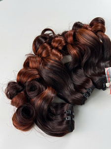 ผมมนุษย์แบบลอนเด้งสีน้ำตาลแดงประกายทอง  100% ผมเวอร์จินเวียดนาม - Product Image 2