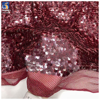 Tissu en maille transparente à paillettes de 9 mm, YX1547, 350 GSM, grand format, pour vêtements de mode féminine