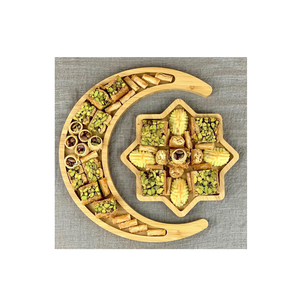 Bandeja de madera con diseño de luna y estrella, plato natural para comida, café, pan, bandeja de madera para servir, tamaño personalizable, ¡gran oferta! - Product Image 2