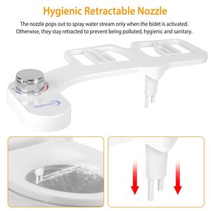 Accesorio de bidé mecánico con doble boquilla para inodoro, pulverizador de agua fresca no eléctrico para higiene femenina - Product Image 4