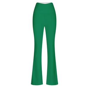 Women's Sculpting High Waist Flat Front Knitted Bootcut Yoga <b>Pants</b> Elastic Waist Loose Fit Polyester Summer Daily Workout - Product Image 1