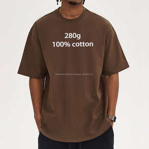 Streetwear surdimensionné t-shirt 220 GSM lourd 100% coton coupe ample solide t-shirt hommes Logo personnalisé impression numérique vêtements en gros - Product Image 1