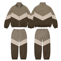 Ensemble de survêtement en nylon de qualité supérieure avec logo personnalisé, veste coupe-vent zippée, survêtement en nylon, veste coupe-vent pour hommes