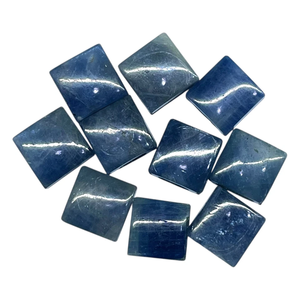 Zafiro azul natural de 9 mm, cabujón cuadrado perforado, zafiro sin tratar, piedras preciosas sueltas para la fabricación de joyas, suministro al por mayor. - Product Image 1