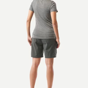 Short cargo uni pour femme BE DOT, taille haute, élastique, séchage rapide, décontracté, avec poches, logo sur la jambe droite, 100 % coton Oxford - Product Image 3