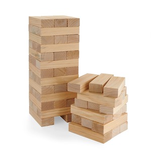Jeu de construction de blocs en bois, jeu de dextérité pour toute la famille, 2 joueurs, coins carrés, design durable - Product Image 1