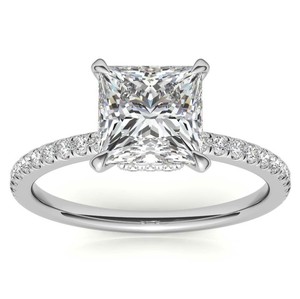 Moissanite Princess Cut <b>Ring</b> 925 Sterling <b>Silver</b> Engagement Wedding <b>Solitaire</b> Promise <b>Ring</b> Fine Jewelry Women Party - Product Image 1