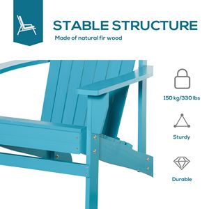 Sedia a sdraio classica Adirondack con portabicchieri integrato, blu cielo intenso, per patio, giardino, falò, terrazza - Product Image 6