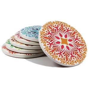 Posavasos de MDF con Estampado, Acabado Elegante, Recubiertos de Esmalte, Resistentes al Calor, Protectores de Mesa para el Hogar, Cocina, Comedor, Café - Product Image 1