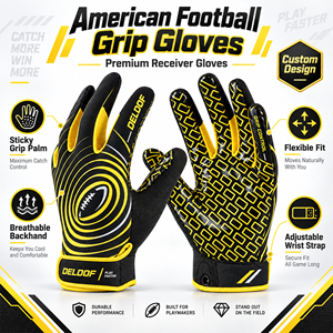 Guantes de Fútbol Americano al por Mayor, Antideslizantes, con Agarre de Silicona, Ligeros, Equipo de Entrenamiento, Control de Agarre, Unisex - Product Image 6