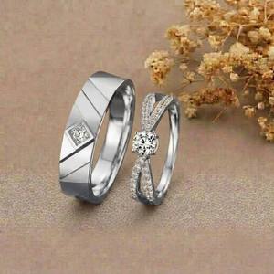 Geometric 14K Solid <b>Gold</b> Hip Hop Style Engagement <b>Ring</b> <b>Set</b> Rhodium Plated Lab Grown Diamond Prong Setting IGI Certified Unisex - Product Image 1