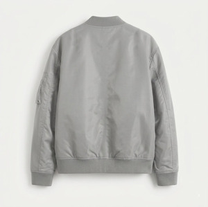 Blouson Bomber en Satin Bleu Marine pour Hommes, Imperméable et Coupe-Vent, Veste de Vol Vierge, Vêtement d'Extérieur Personnalisé OEM, Vente en Gros - Product Image 2