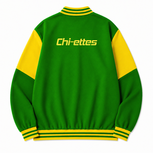 Custom Chi Eta Phi Sorority Windbreaker embroidered logo green & yellow Casual Style for female with polyester lining - Product Image 3